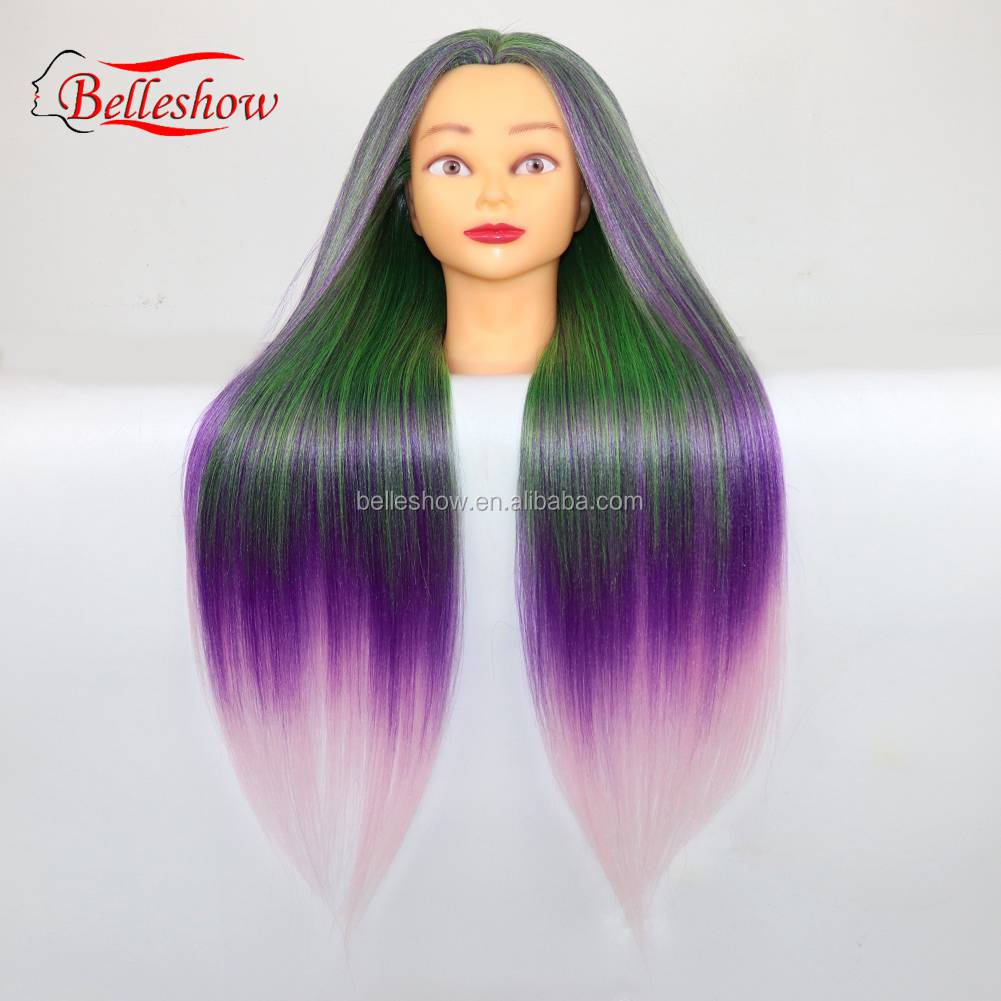 Hot sell Wholesale ombre Color head Beauty School Hairdressing Products Female Hair Mannequins Head Salon School Training Head