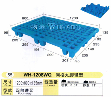 9 feet nestable plastic pallet WH-1208WQ