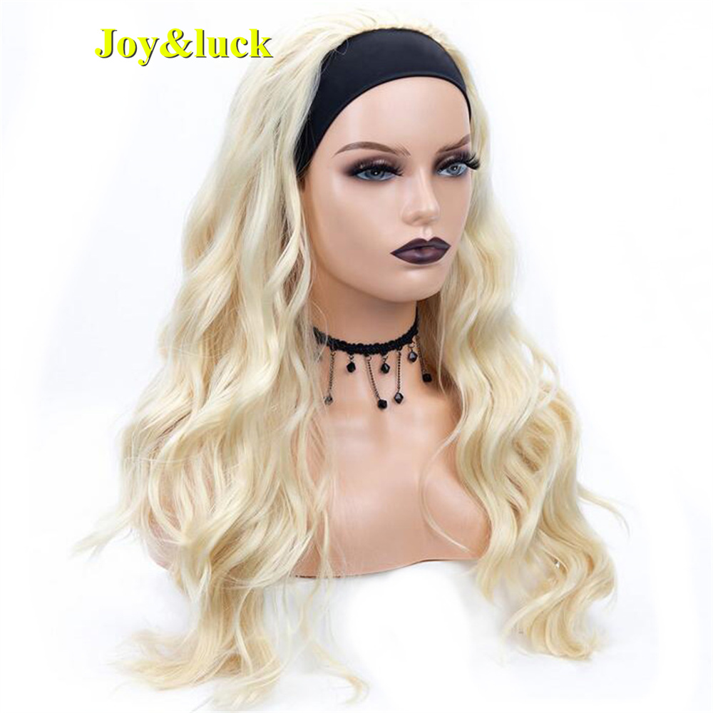 Wholesale Wigs Black Head Band Wavy Ladies Hair Long Natural Body Waves Blonde Headband Wigs for Black Women Synthetic Hair Wigs