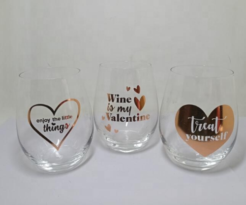 rose gold logo wine glasses tumbler stemless