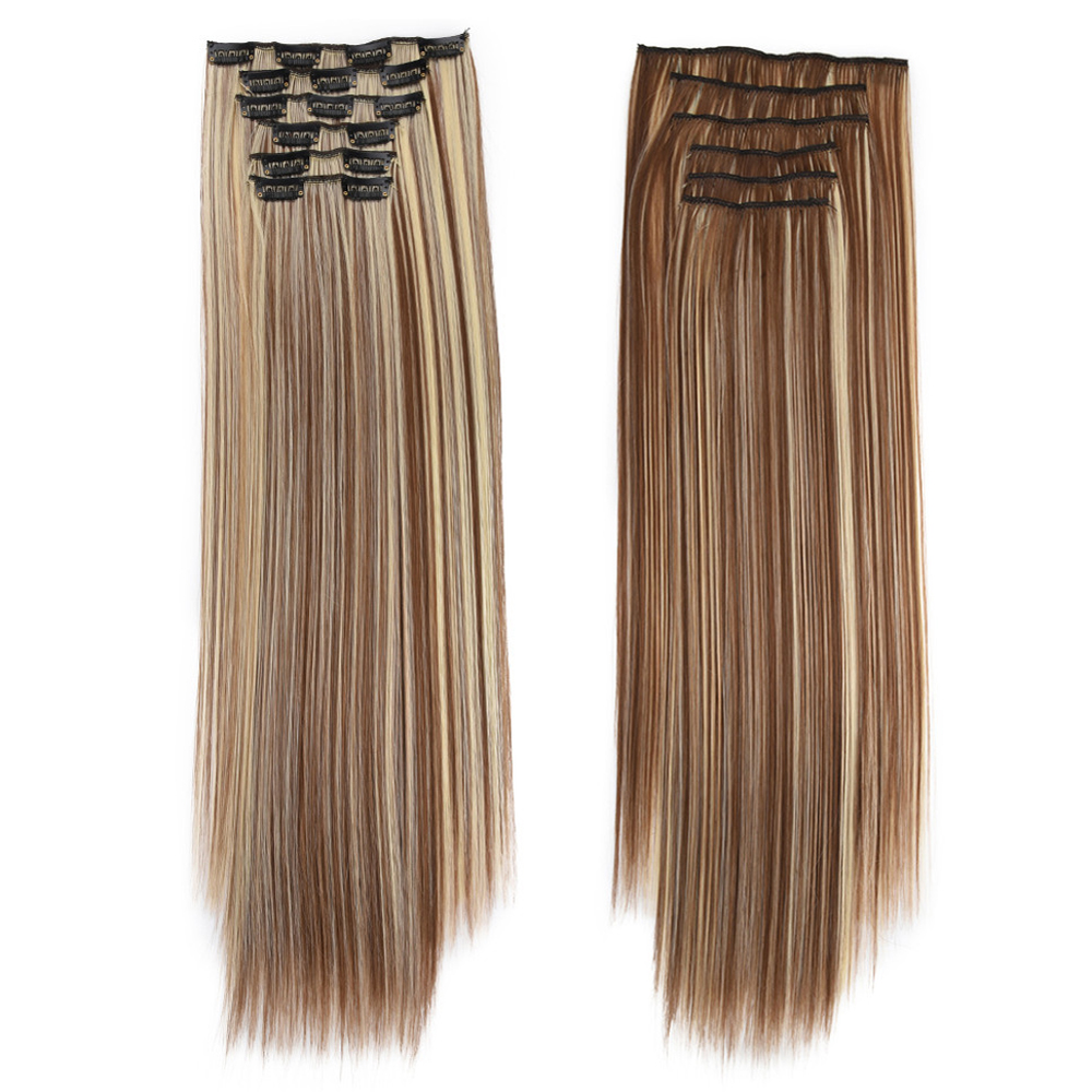 Factory Wholesale Price with clip synthetic hair Straight hair color available