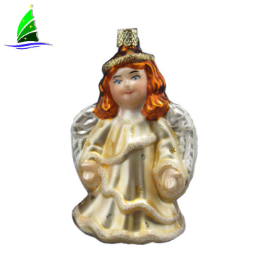 angel ornament glass angel figurine with wing