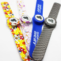 Full colorful printed products silicone slap wristwatches