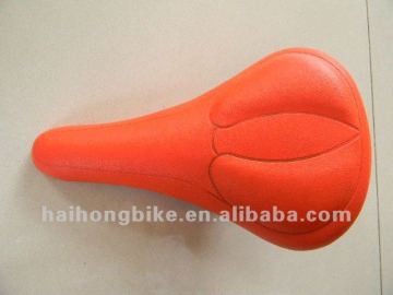 Qualified comfortable leather orange bicycle saddle for kid bike