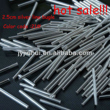 Silver lined 2.5cm bugle glass seed beads