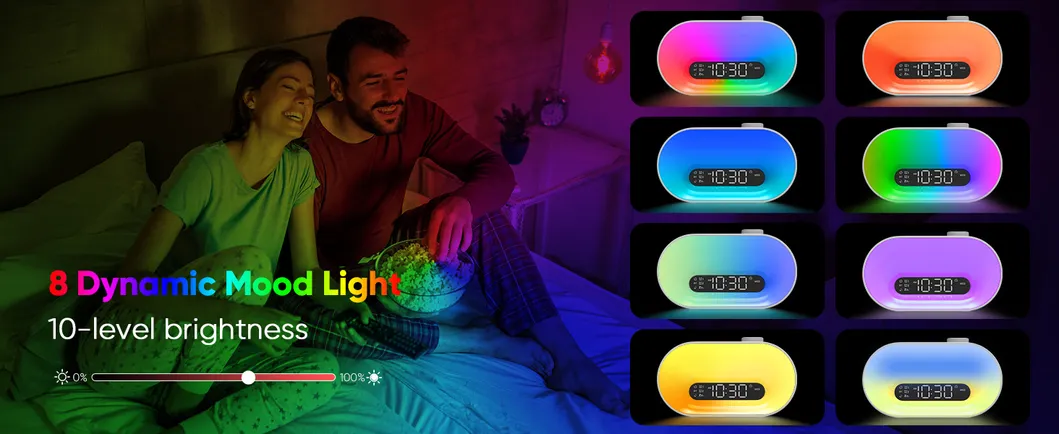 Bluetooth White Noise Sleep Monitor with RGB Alarm Clock
