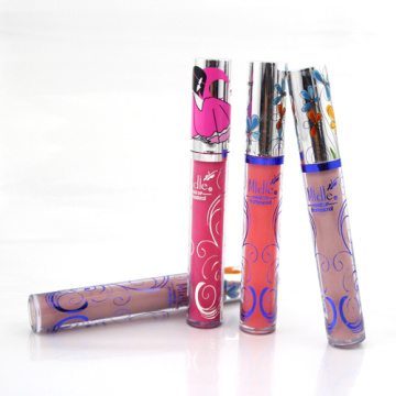 Popular Flor Moda Lip Gloss bonito com tampa de prata