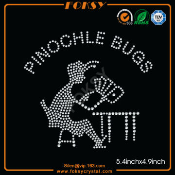 Pinochle Bugs rhinestone iron on transfers wholesale