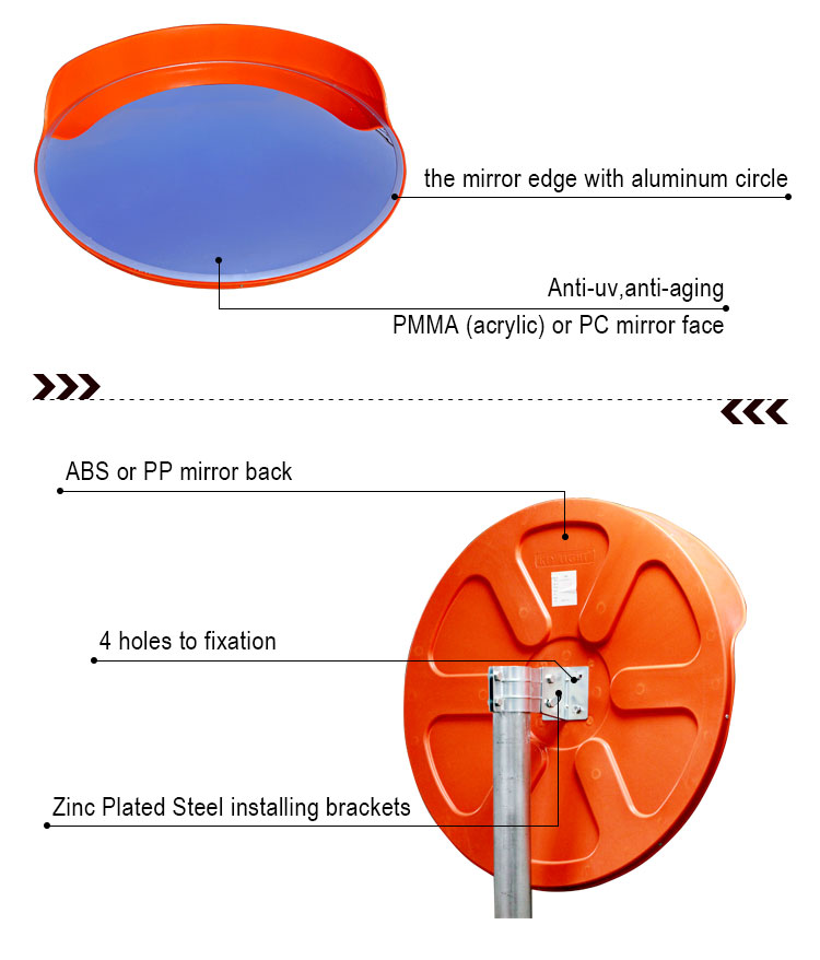 KL 60 cm Plastic Round Traffic Mirror High Visible Wide Angle Convex Mirror, Car Convex Mirror/