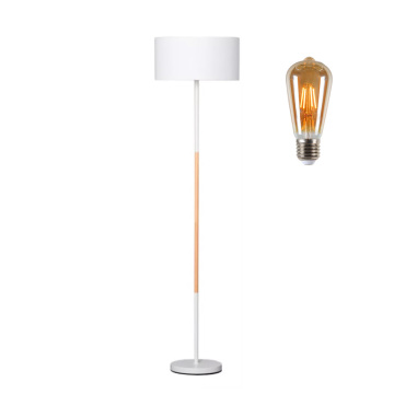 Lampara De Pie Nordica Con Pantalla Para Living Y Comedor