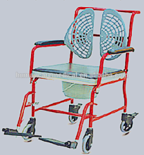 2015 new design Steel Commode wheelchair/ Flip up armrest commode wheelchair/swing away footrest commode wheelchair