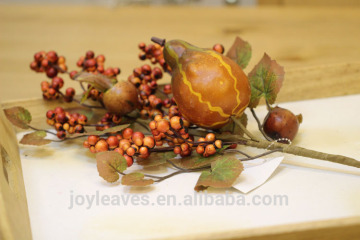 personized red berry branch christmas oranment with pumpkin