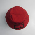 女性レッドプリントバケツ帽子