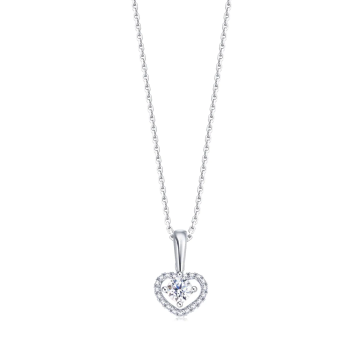 18K Lab-Grown Diamond Bezel Heart Necklace