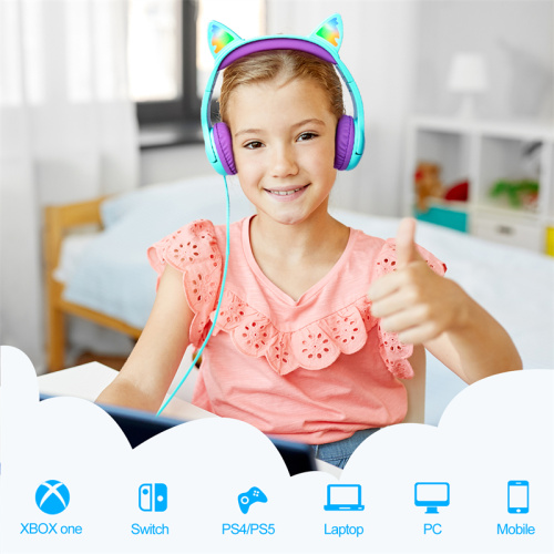 Stereo sound wired Headphone 3.5 mm kids headset