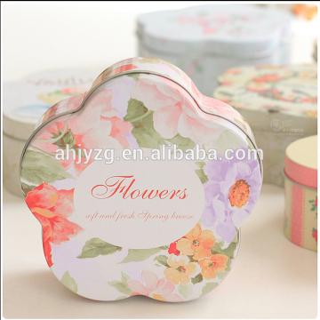 customized flower shape metal toy packaging tin box