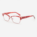 Rectangle Acetate And Metal Combined Women's Optical Frames 23A3074