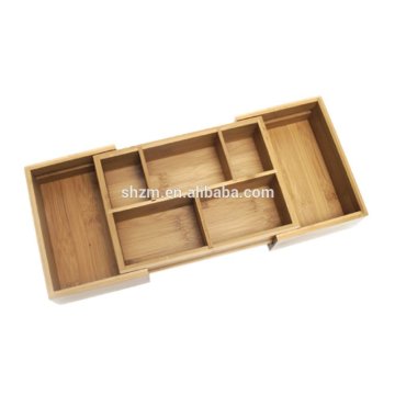 Bamboo expandable drawer organizer/kitchen organizer utensils