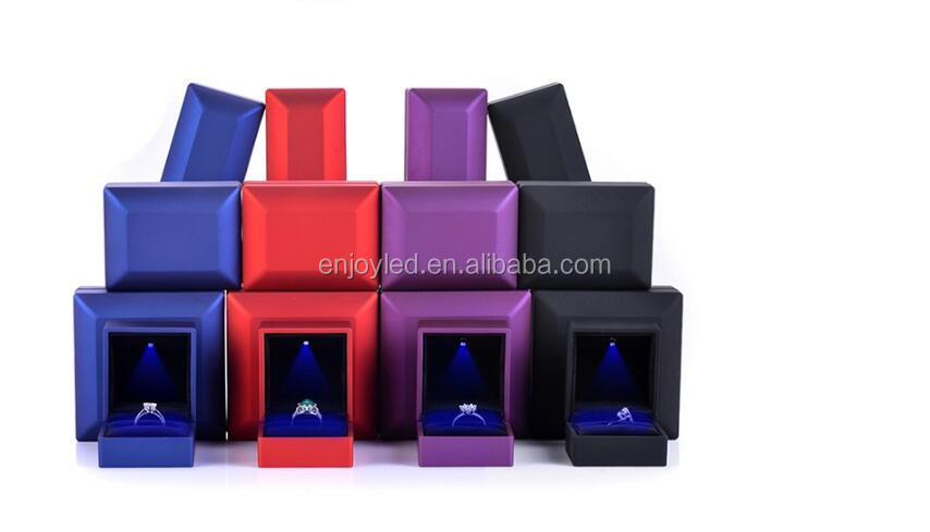 Wholesale Plastic LED Jewelry Box Wedding Ring Boxes With Led Light