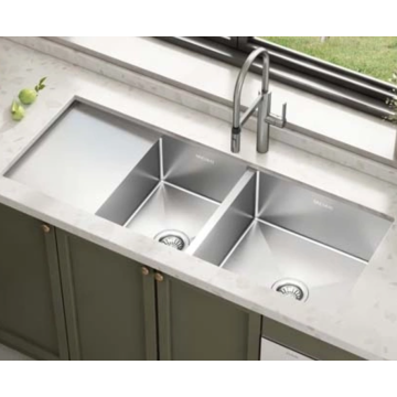 Undermount umukuka sink ma le lua bowl