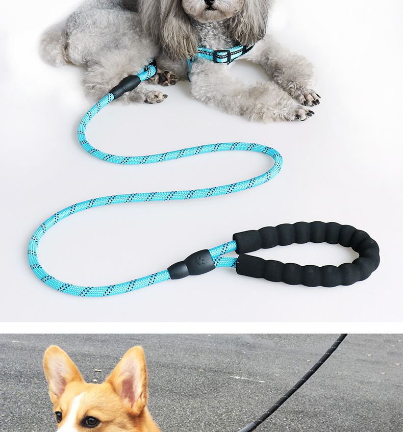 High Quality Hot Selling Dog Walking Hand Holding Rope Nylon Reflective round Rope Pet Hand Holding Rope Supplies