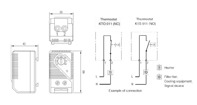 SAIPWELL Normal Open/Normal Closed 0-10V KTO KTS Power Control Cabinet Thermostat