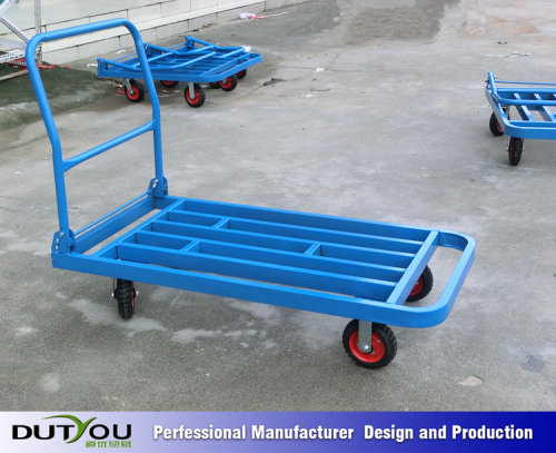 Heavy Duty Foldable Four Wheel Mute Plastic Platform Trolley Hand Cart