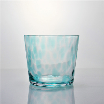 Tea Light Blue Conffeti Spot Glass Candle Holder