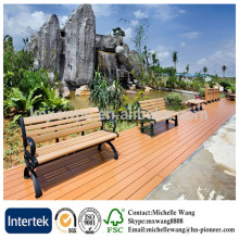 Hot sale wood plastic composite park bench, modern park bench, wood and metal park bench