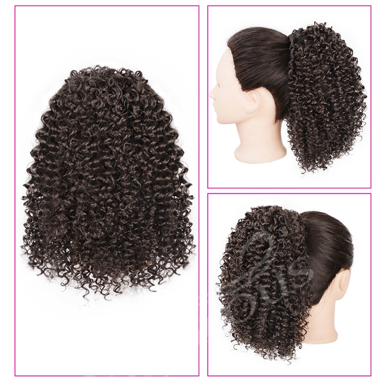 Vigorous Messy Curly Afro Kinky Wavy Hair Extension for Women Synthetic Short Drawstring Ponytail Hairpiece For Women