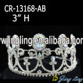 luz azul Rhinestone barato Queen Tiara