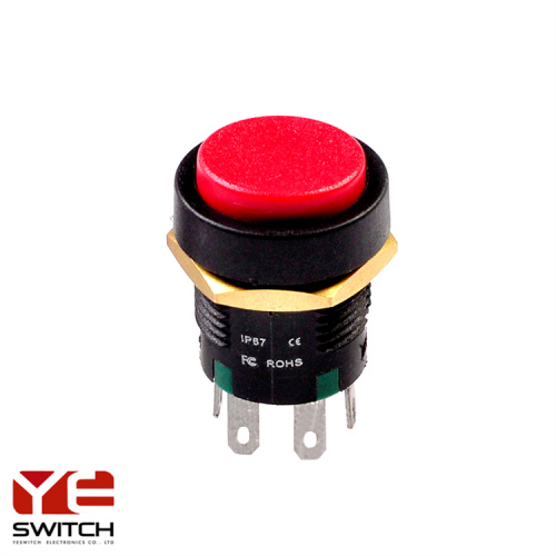 Vattentät 5A 250VAC Push -Button Switch med CE -certifierad