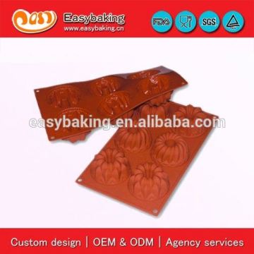 6 Cavities fantasy cake baking pans silicon bakeware