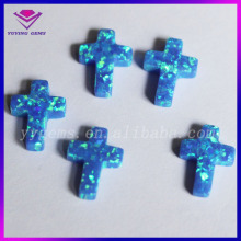 Lab Created Well Polished Cross Fire Opal Loose Blue Stone