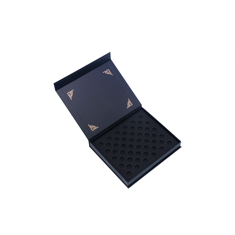 Custom design black flip paperboard gift box Cosmetics skin care essential oil mask essence packaging box