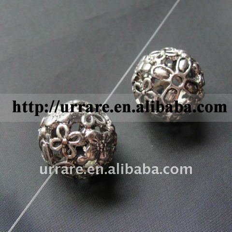 18mm Alloy Ball Beads with Flower