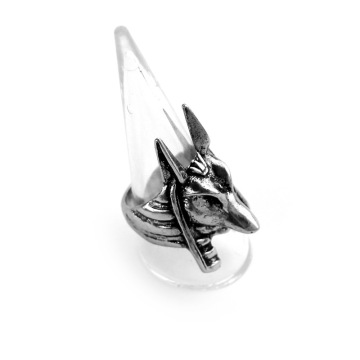 silver men's anubis wolf head Animal party Rings