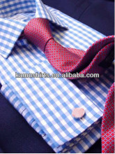 Classic Man Gingham Checks Plaids Shirts French Cuff Shirts