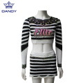 Aanpasbare crop top sublimatie cheerleading uniformen