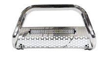 Octagon tube stainless steel front bumper with light