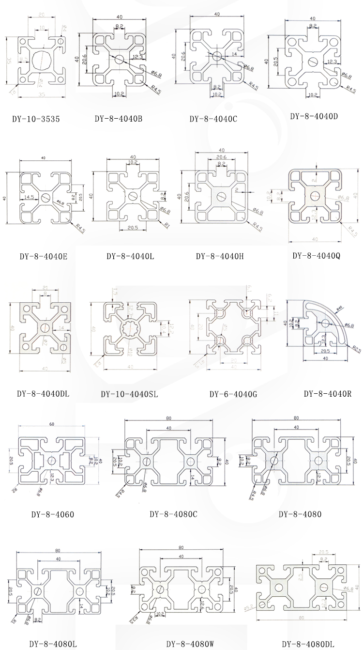 China Industrial T Slot Alloy Extruded Track Aluminum Profile