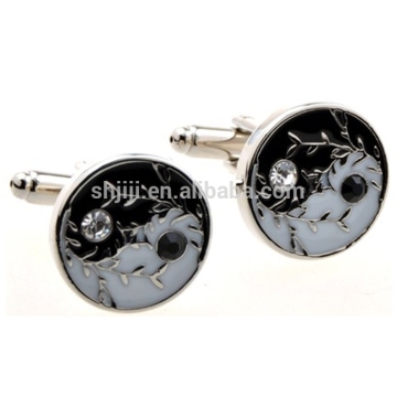 Rhodium Plating Cufflinks With 2 Crystals