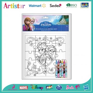 Disney Frozen puzzle coloring set