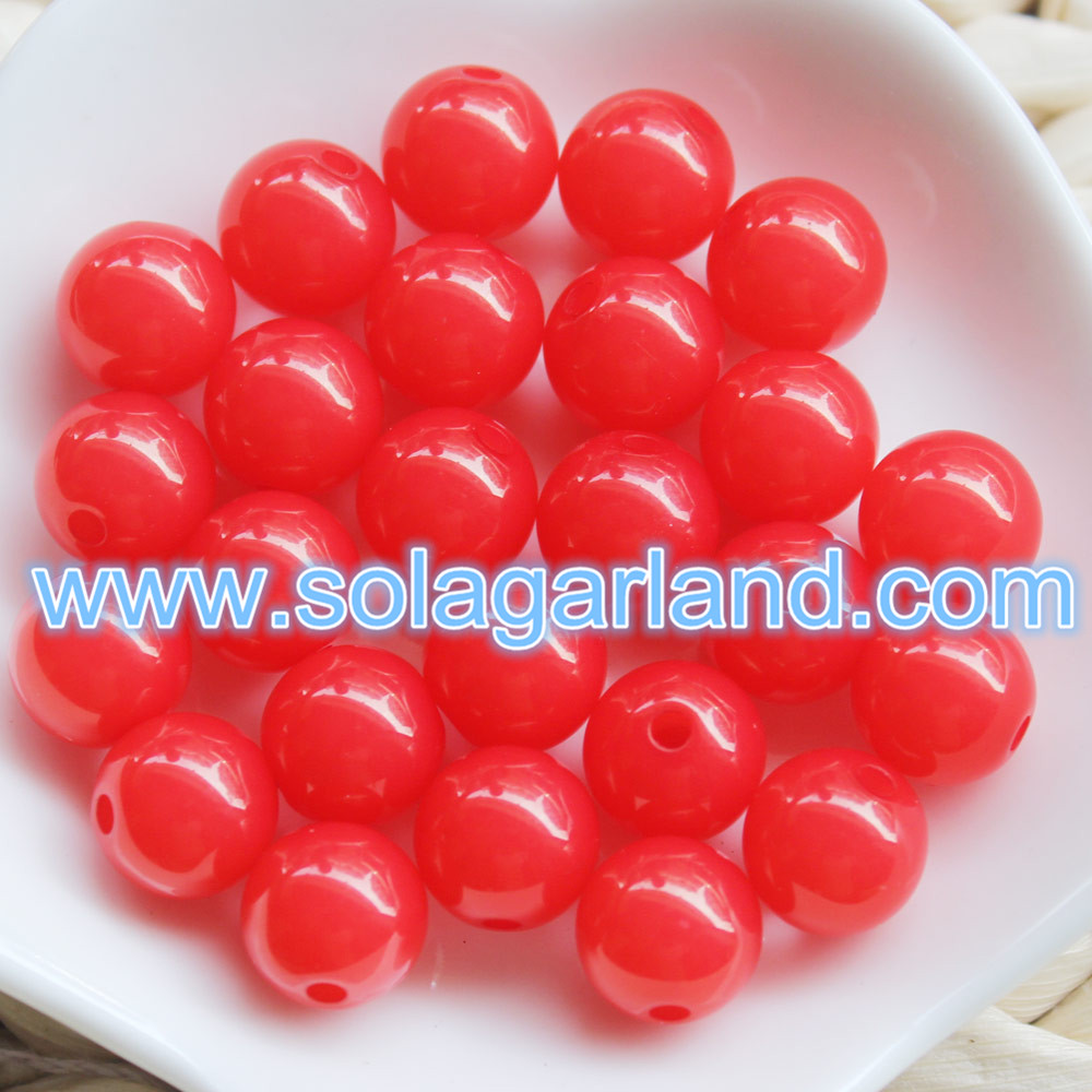 Plastic Round Bubblegum Beads