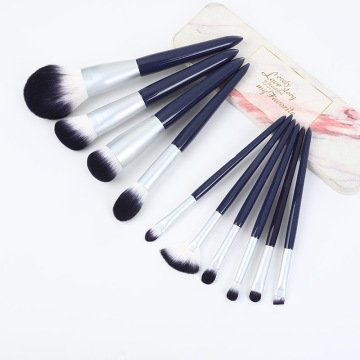 Outils de jeu de pinceaux de maquillage professionnel bleu ciel