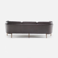 Solid Wood Stanley 3-Seater Leather Sofa