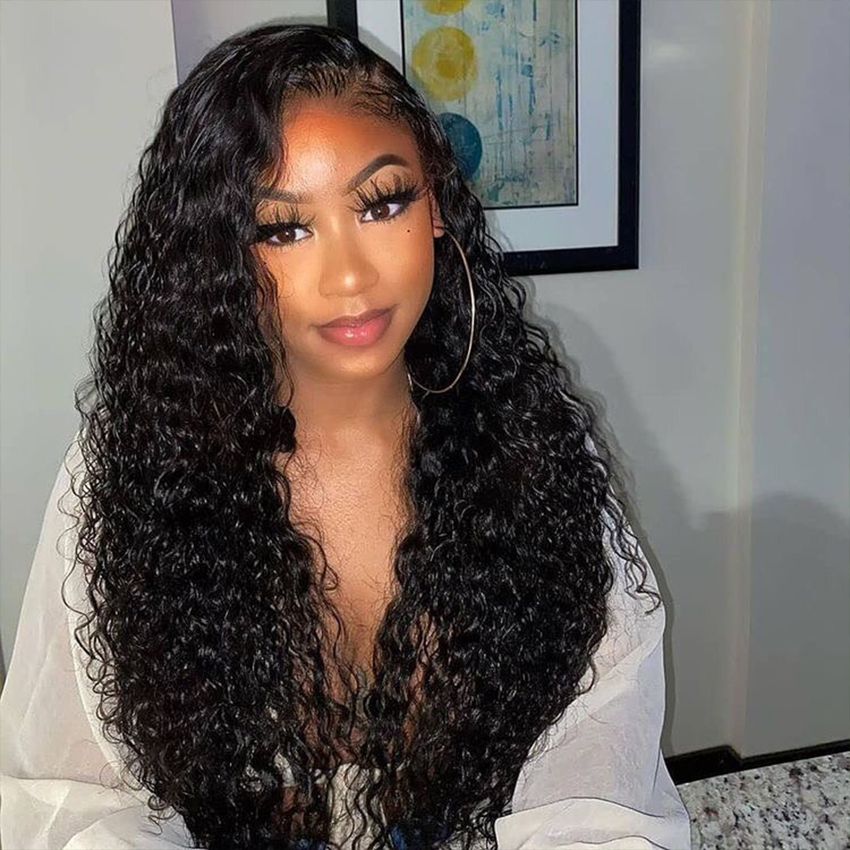 Wholesale Raw Human Hair Vendor Natural Black Lace wigs For Black Women 100% human hair lace frontal deep wave wig