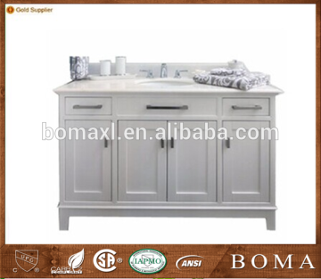 Cottage bathroom Masters white vanity with single sink