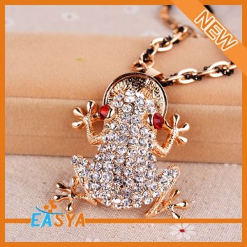 Silver Cute Frog Shape Sweater Chain Necklaces For Gifts