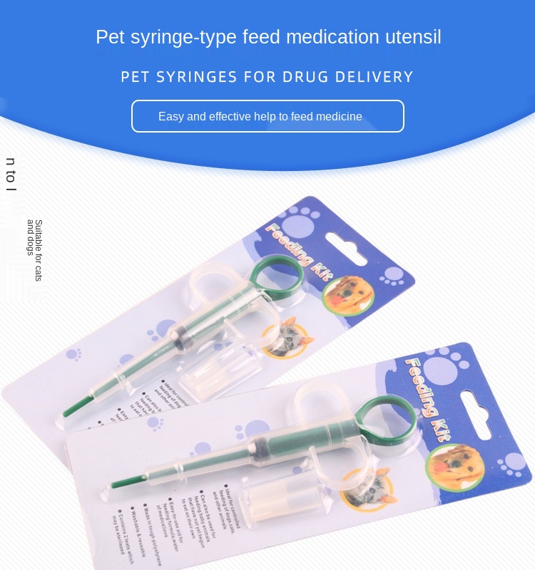 Factory High Quality Usableness Double-headed Pet Syringe Type Medicine Feeder